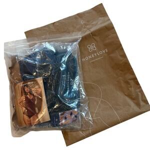 Honey Love Crossover Bra Lot of 3 Womens Medium C Cup Beige Black Blue Padded